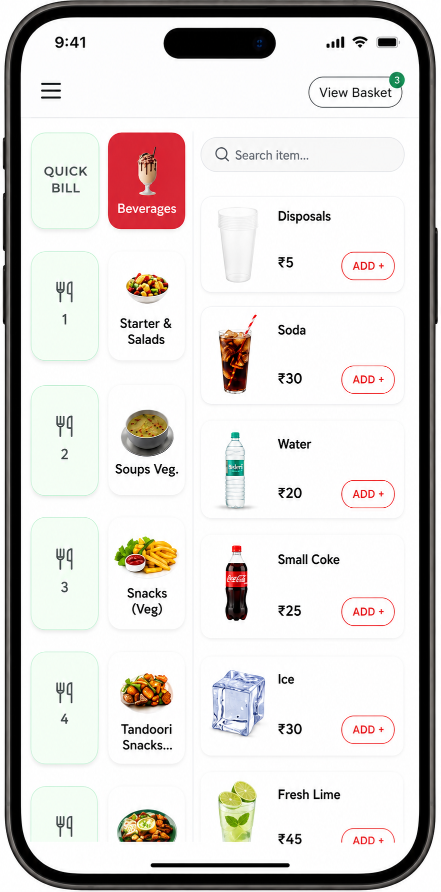 Preview of how customers scan a QR code to open the digital menu